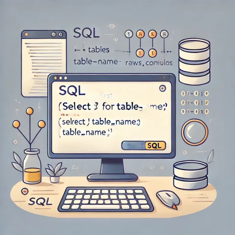 SQL showing the process of writing your first query